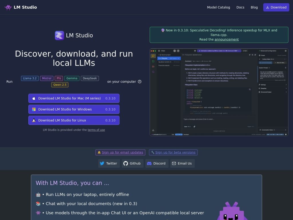 LM Studio官网入口|LM Studio在线使用|LM Studio官方网页版网址 LM Studio官网入口|LM Studio在线使用|LM Studio官方网页版网址